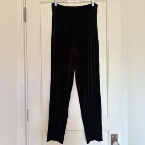 Vintage Jenni Max Black Velvet Pants Classic Holiday Goth Coquette 14 (30 x 29)